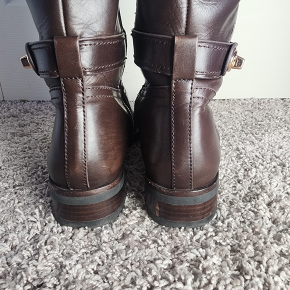 Coach Knee High Brown Leather Boots 7.5B - Picture 7 of 16